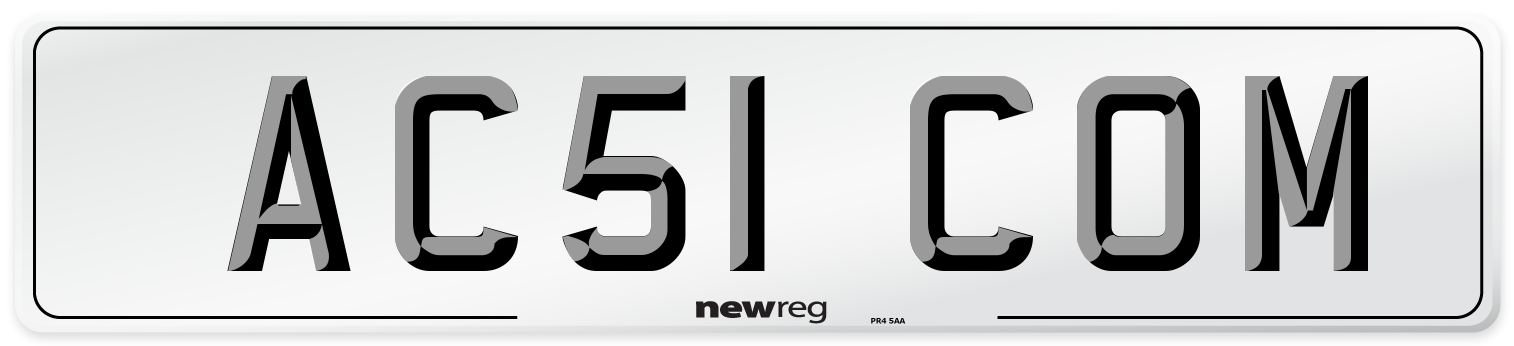 AC51 COM Number Plate from New Reg